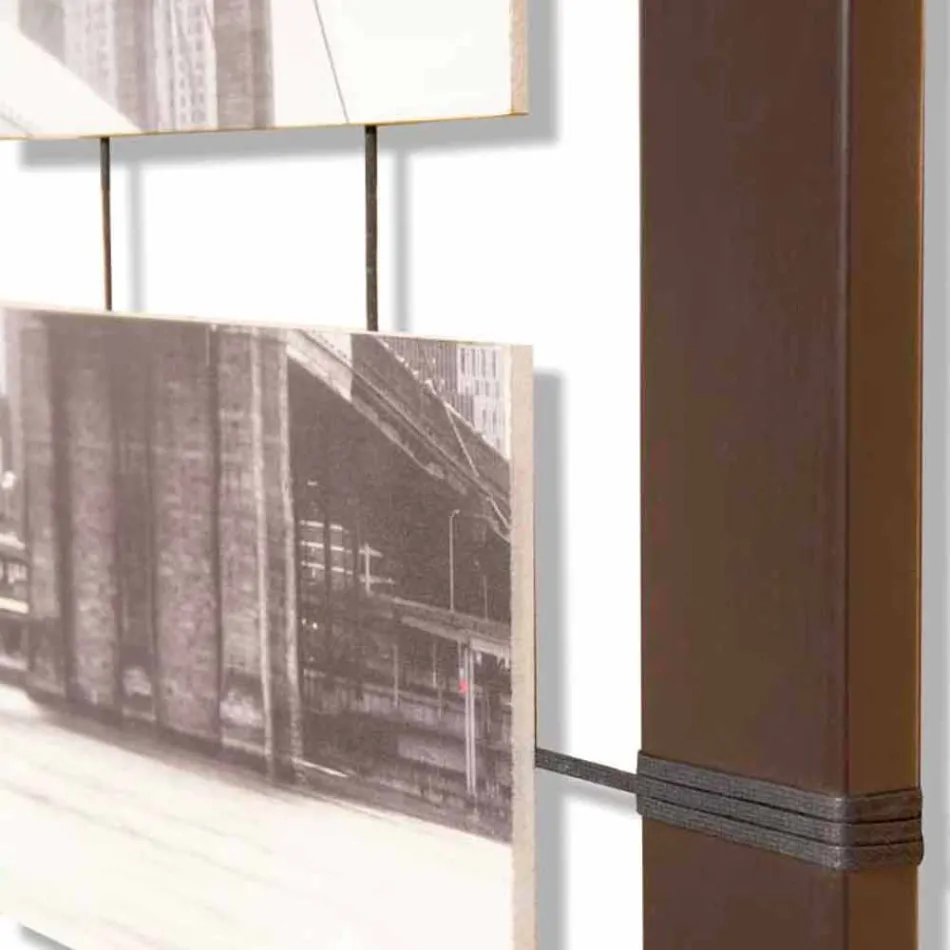 Rahmen mit hängenden Platten von Hand dekoriert Seile Mark Viadurini