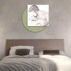 Holzbild mit Aufdruck eines Vaters, der seinen Sohn küsst. Hergestellt in Italien – Belgien Viadurini