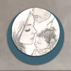 Holzbild mit Aufdruck einer vereinten Familie, hergestellt in Italien – Kanada Viadurini