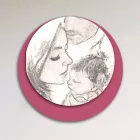 Holzbild mit Aufdruck einer vereinten Familie, hergestellt in Italien – Kanada Viadurini