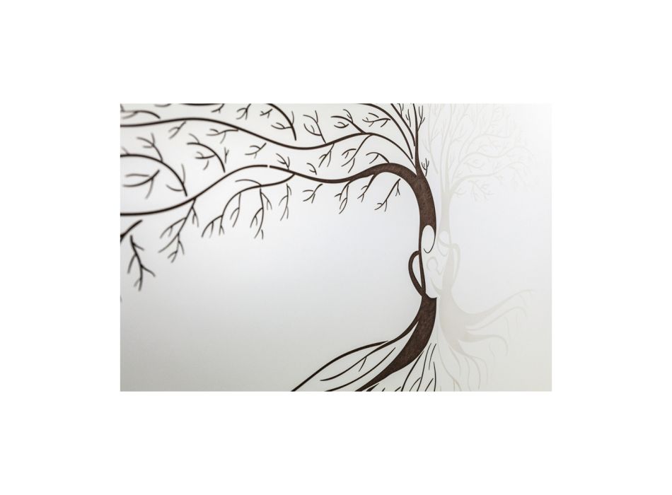 Lasergraviertes Bild mit Stammbaum und Herz, hergestellt in Italien – Aletha Viadurini