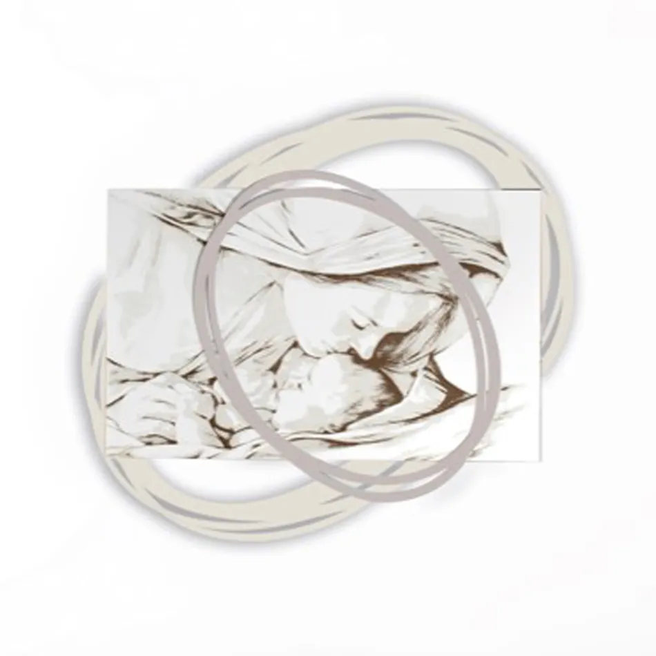 Lasergraviertes Bild mit Marias Kuss an Jesus, hergestellt in Italien – Sylvie Viadurini