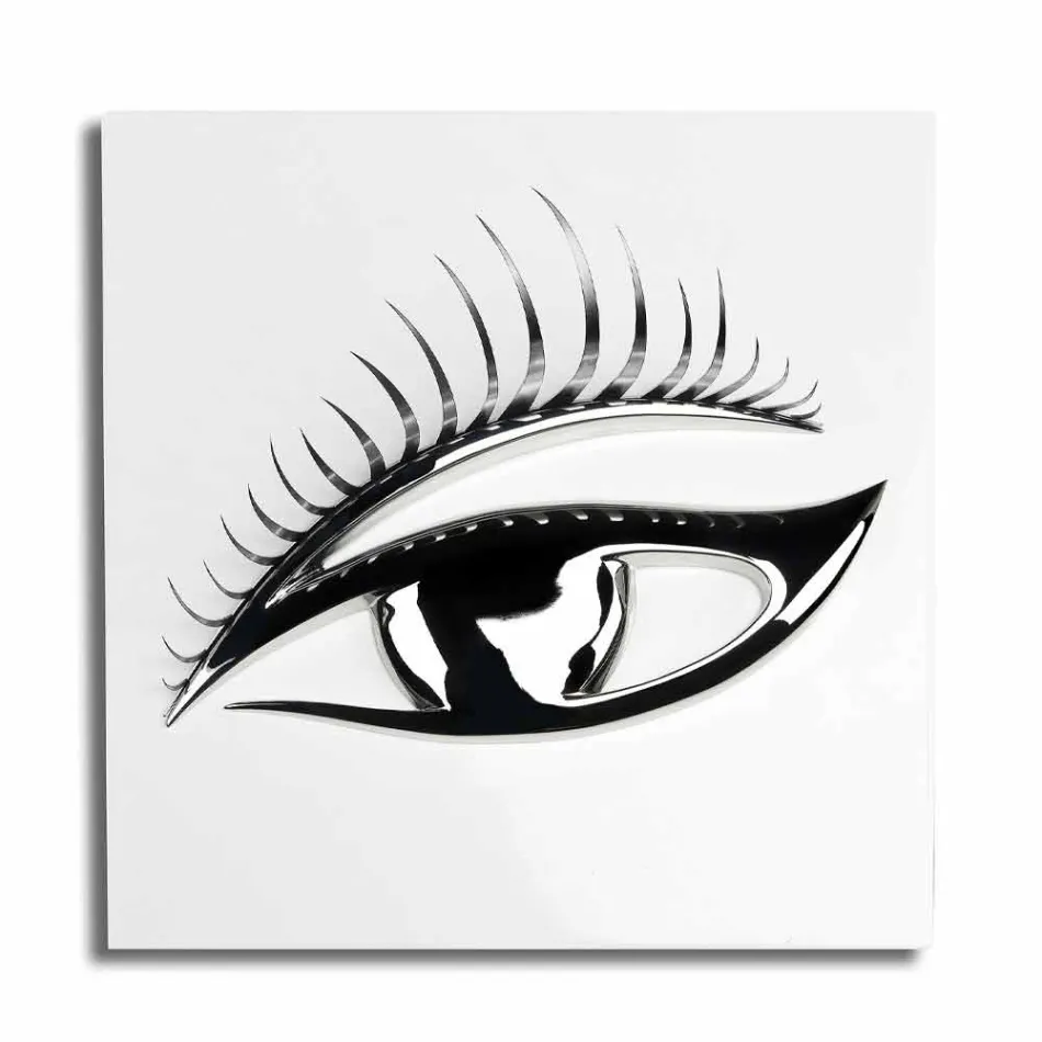 Moderner handwerklicher Rahmen aus Holz, Stahl und Harz Made in Italy - Eye Viadurini