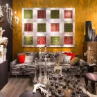 Modernes Wandbild aus Metall und Kunstblumen Made in Italy - Trimo Viadurini