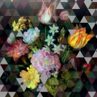 Modernes Glaswandbild mit Blumendruck Made in Italy - Ganza Viadurini