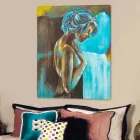 Moderne Malerei Frau Hand mit Details in Harz Süß dekoriert Viadurini