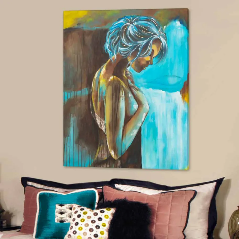 Moderne Malerei Frau Hand mit Details in Harz Süß dekoriert Viadurini