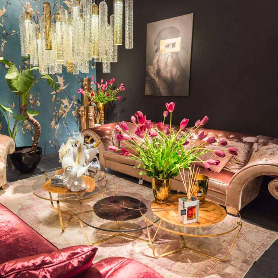 Bedrucktes Leinwandbild mit Blattgold-Detail Made in Italy - Vinci Viadurini