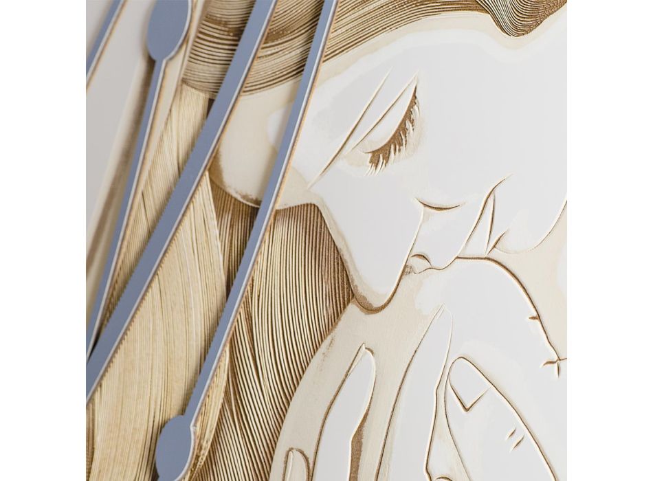 Rechteckiges, mit Laser gefertigtes Gemälde mit Göttin und Kind, hergestellt in Italien – Nagi Viadurini
