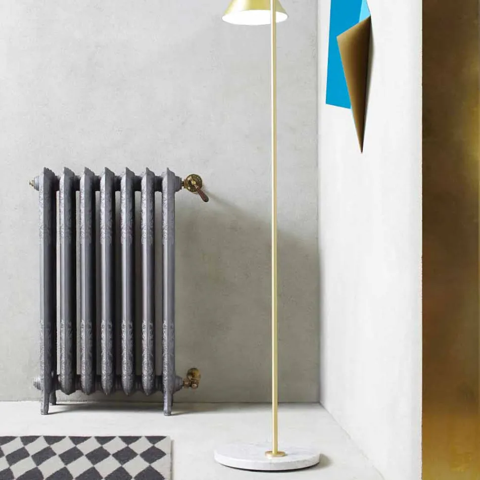 Design Radiator 7 Dekorierte Elemente aus Gusseisen vom Boden bis 1062 W - Barock Viadurini