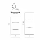 Vertikaler Hydraulikkühler in modernem Stahldesign bis 850 W - Schnitt Viadurini