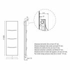 Vertikaler Hydraulikkühler in modernem Stahldesign bis 850 W - Schnitt Viadurini