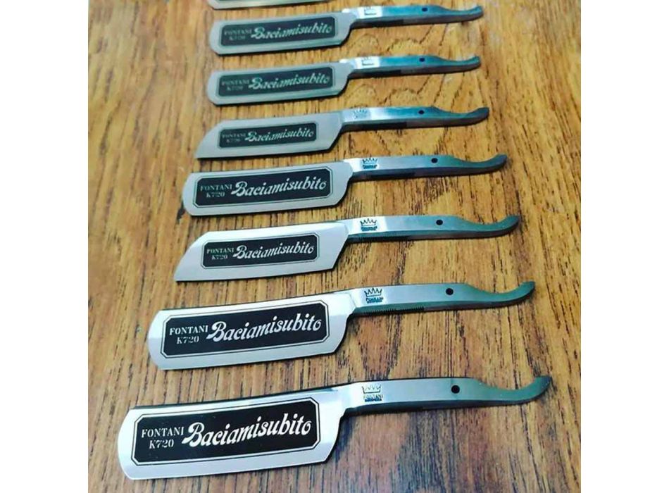 Freihand-Rasiermesser aus Stahl und Elfenbeinharz Made in Italy - Mello Viadurini