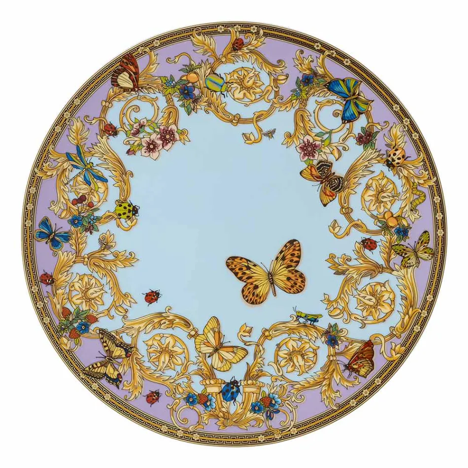 Rosenthal Versace Le Jardin Tischkartenteller Durchmesser 33 cm aus Porzellan - Jardin Viadurini