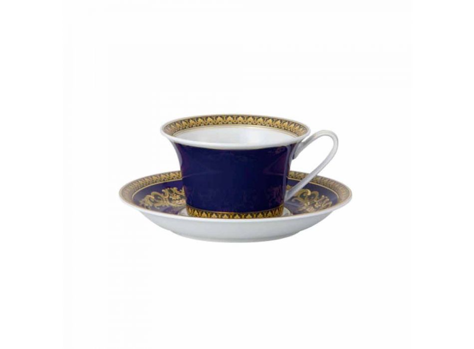 Rosenthal Versace Medusa Blue Teetasse aus modernem Porzellan-Design Viadurini