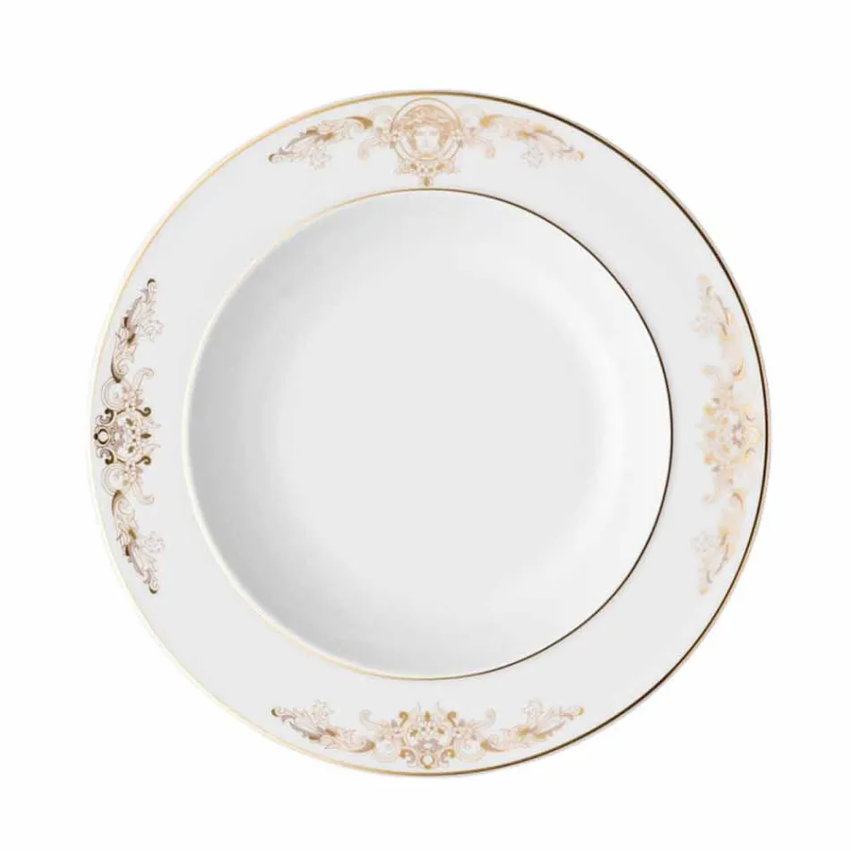 Rosenthal Versace Medusa Gala 22cm Suppenteller in Porzellandesign Viadurini