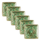 Rosenthal Versace Medusa Garland 6 flache, quadratische Tassen - Weihnachten Viadurini