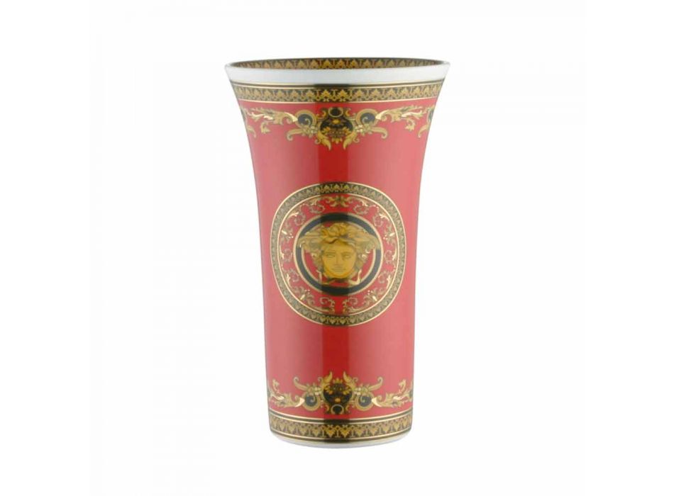 Rosenthal Versace Medusa Rosso Vase aus modernem Design Porzellan 26cm Viadurini