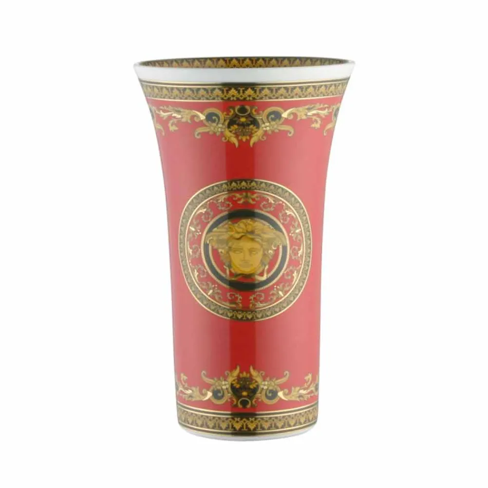 Rosenthal Versace Medusa Rosso Vase aus modernem Design Porzellan 26cm Viadurini