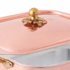 Röster und rechteckiger Deckel aus handverzinktem Kupfer 40x30 cm - Mariateresa Viadurini