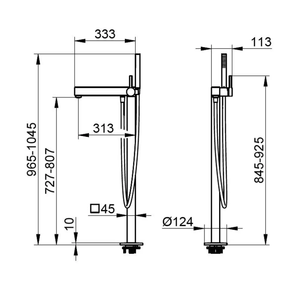 Floor Taps Einhebel-Wannenmischer - Erik Viadurini