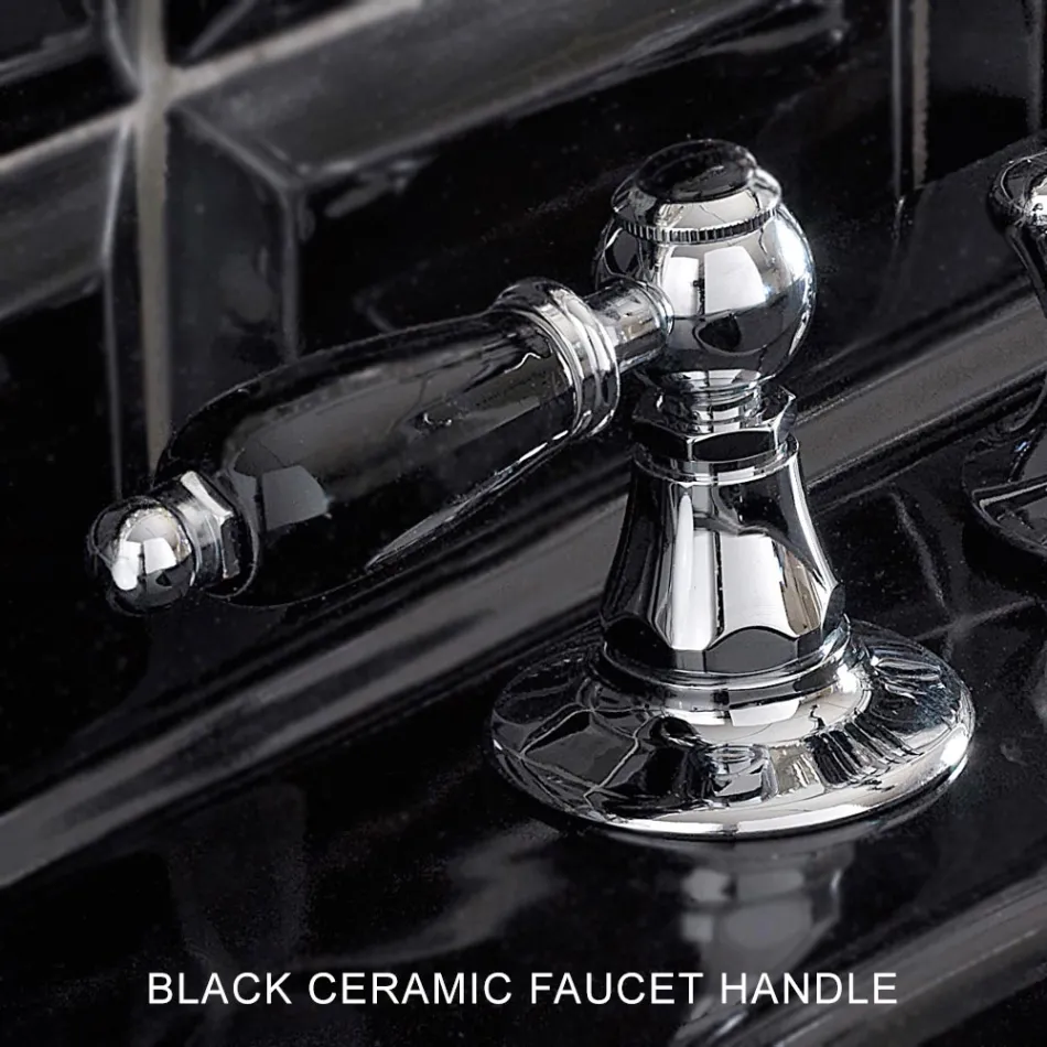 Klassischer 3-Loch-Bidethahn mit Messinghebeln, hergestellt in Italien – Noriana Viadurini