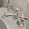 Design 3-Loch-Bidet-Wasserhahn aus Messing im Vintage-Stil Made in Italy - Silvana