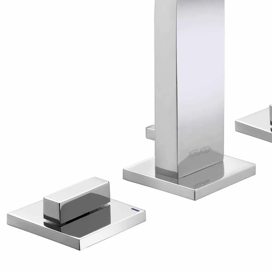 Modernes Design Waschbeckenmischer mit 3 Metalllöchern - Etto Viadurini