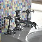 Vintage 3-Loch-Bidethahn aus Messing, hergestellt in Italien – Elisea Viadurini