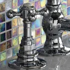 Vintage 3-Loch-Bidethahn aus Messing, hergestellt in Italien – Elisea Viadurini