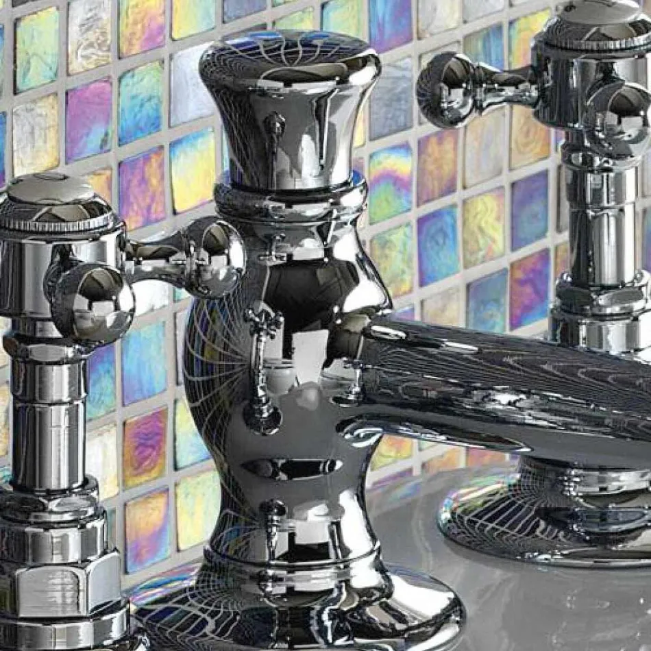 Vintage 3-Loch-Bidethahn aus Messing, hergestellt in Italien – Elisea Viadurini