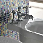 Vintage 3-Loch-Bidethahn aus Messing, hergestellt in Italien – Elisea Viadurini