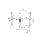 Vintage 3-Loch-Bidethahn aus Messing, hergestellt in Italien – Elisea Viadurini
