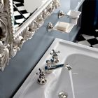 3-Loch-Waschtischarmatur aus Messing mit Abfluss im klassischen Stil – Ercolina Viadurini