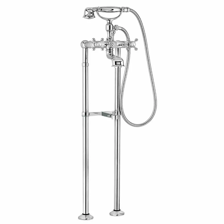 Klassischer Wasserhahn für Badewanne auf Messingsäulen Made in Italy - Enriko Viadurini