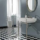 3-Loch-Waschtischarmatur aus Messing mit hohem Auslauf und Abfluss – Ercolina Viadurini