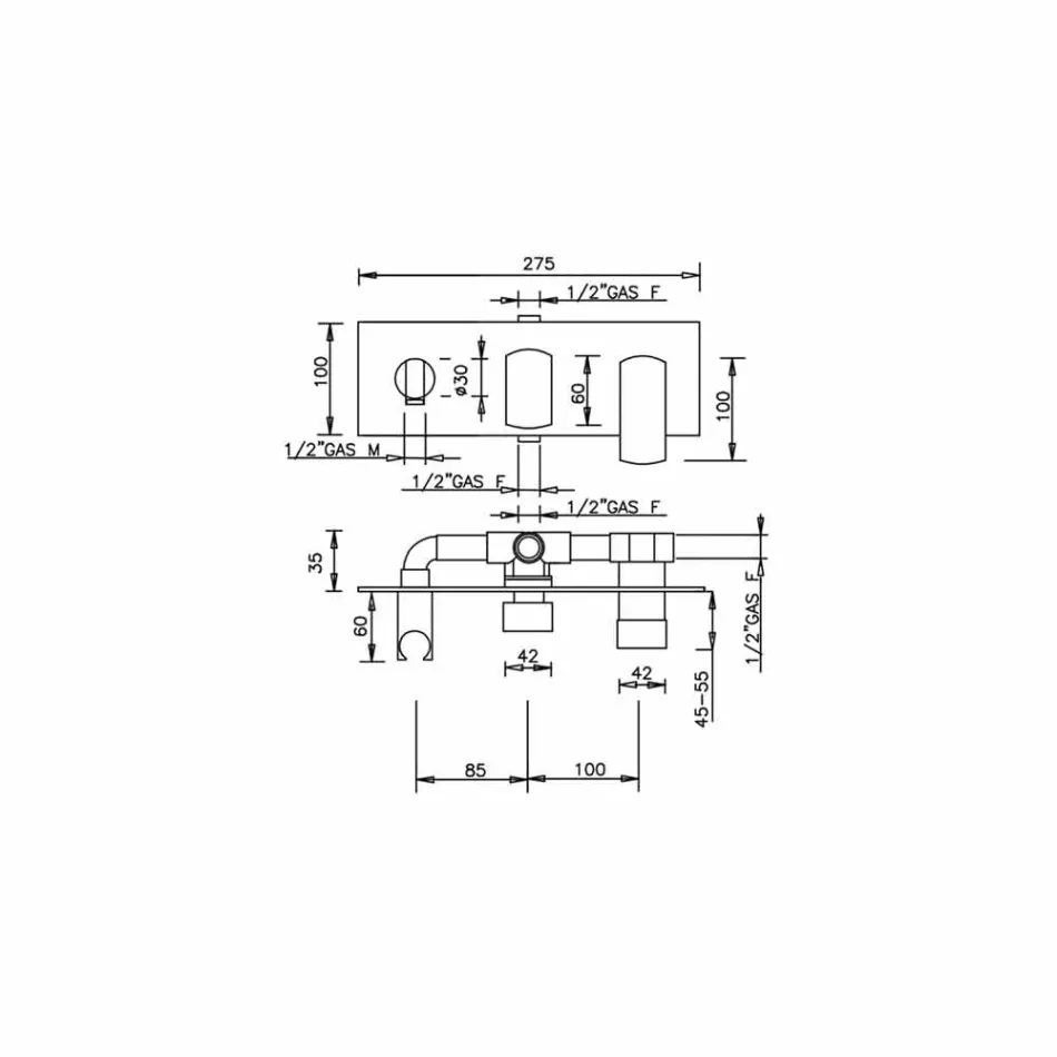 Design Duschmischer mit 3-Wege-Umlenker Made in Italy - Sika Viadurini