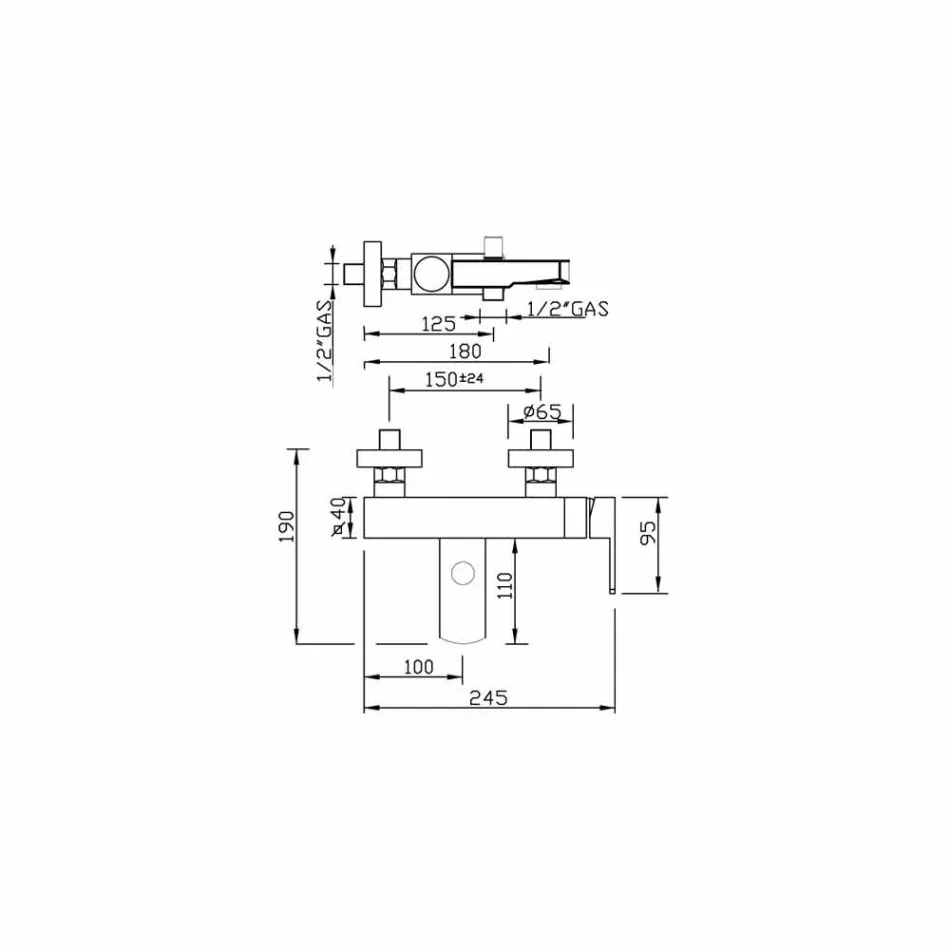 Externe Mischbatterie für Badewanne Made in Italy Messing - Sika Viadurini