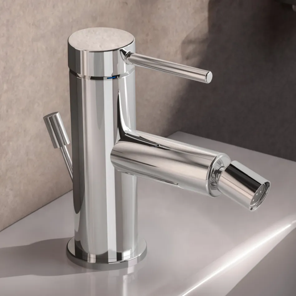 Einhebel-Bidet-Mischbatterie aus Messing, rundes Design - Antilio Viadurini