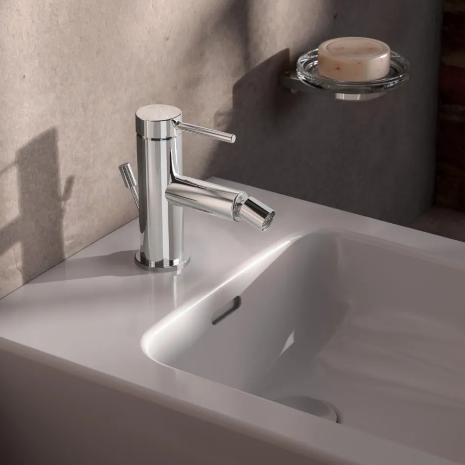 Einhebel-Bidet-Mischbatterie aus Messing, rundes Design - Antilio Viadurini