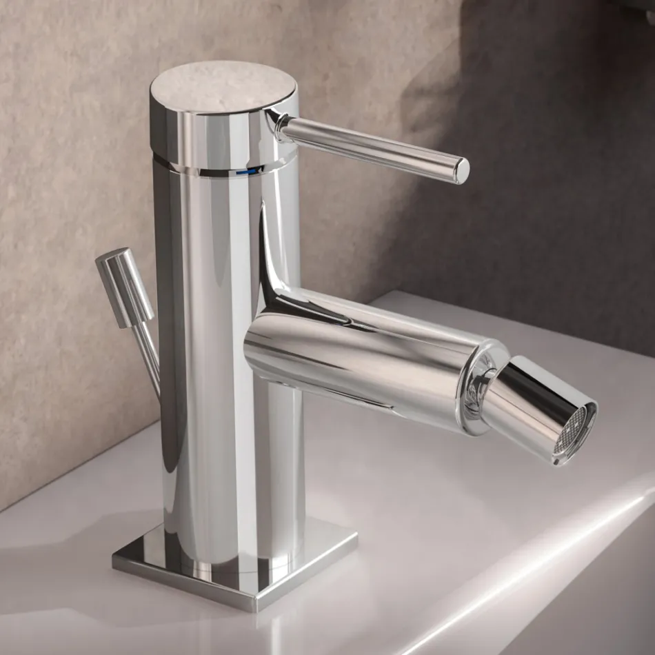 Einhebel-Bidet-Mischbatterie aus Messing, rundes Design - Antilio Viadurini