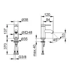 Einhebel-Waschtischmischer Messing Rundes Design - Antilio Viadurini
