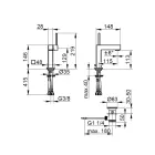 Einhebel-Waschtischmischer aus Messing im quadratischen Design - Erik Viadurini