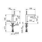 Einhebel-Waschtischmischer aus Messing im quadratischen Design - Erik Viadurini