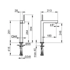 Einhebel-Waschtischmischer aus Messing im quadratischen Design - Erik Viadurini