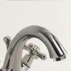 Einloch-Waschtischarmatur aus Messing mit Abfluss im klassischen Stil – Ercolina Viadurini