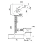 Klassischer Einloch-Bidethahn aus Messing und Butterfly-Griffen – Miriano Viadurini