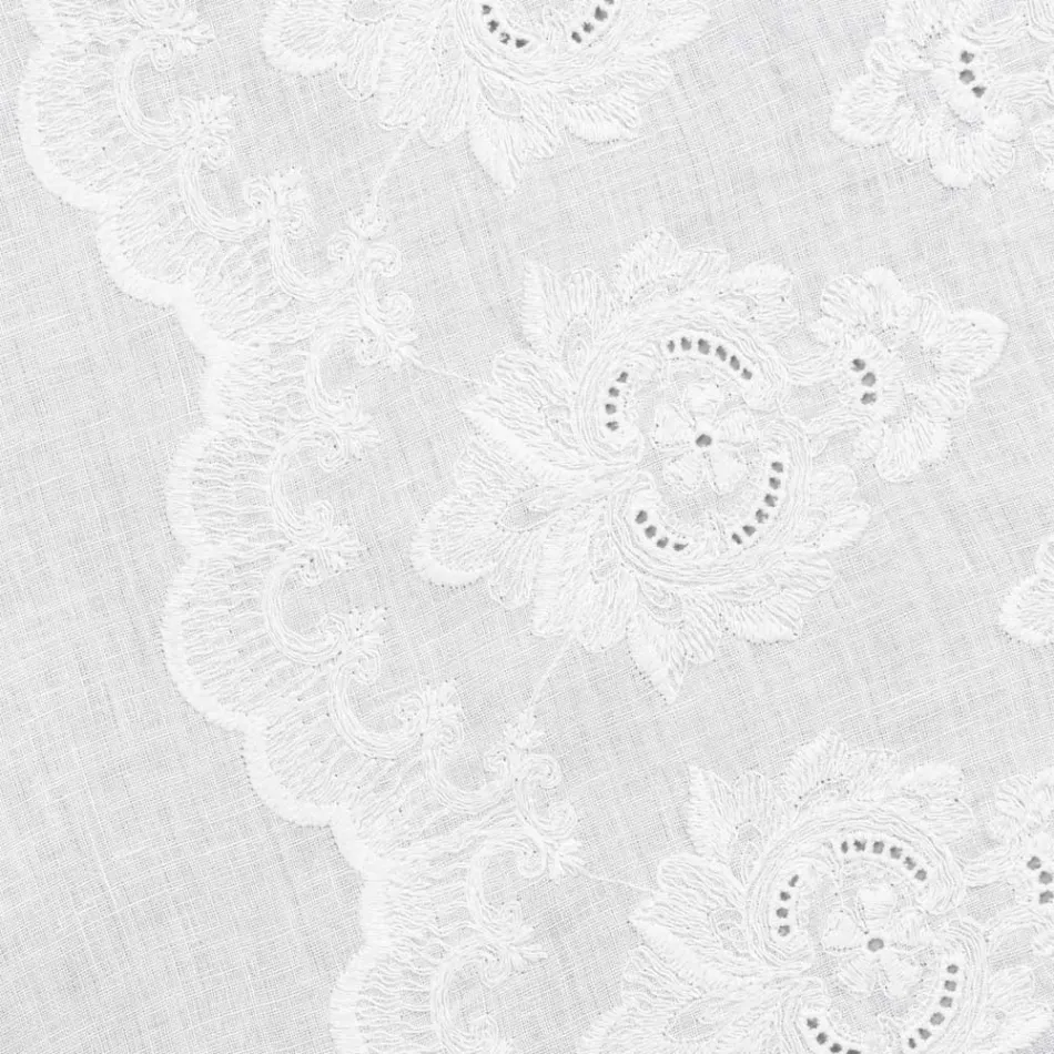 Tischläufer aus 100 % Leinen mit italienischer Luxus-Design-Stickerei – Jujube Viadurini