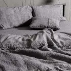 Aufbewahrungstasche für Bettdeckenbezüge aus Leinen mit Sinergia-Spitze und Knöpfen – Energis Viadurini