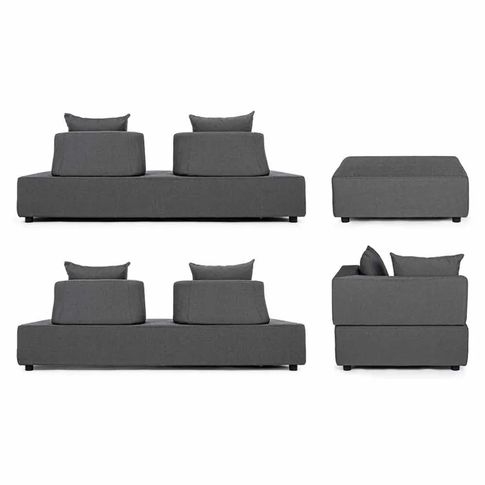 Modernes Design Outdoor Corner Lounge aus Homemotion Stoff - Benito Viadurini